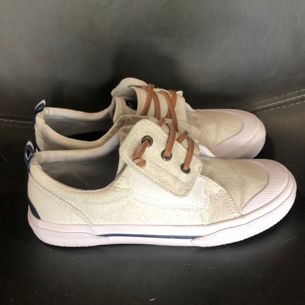 White glitter Sperry 12